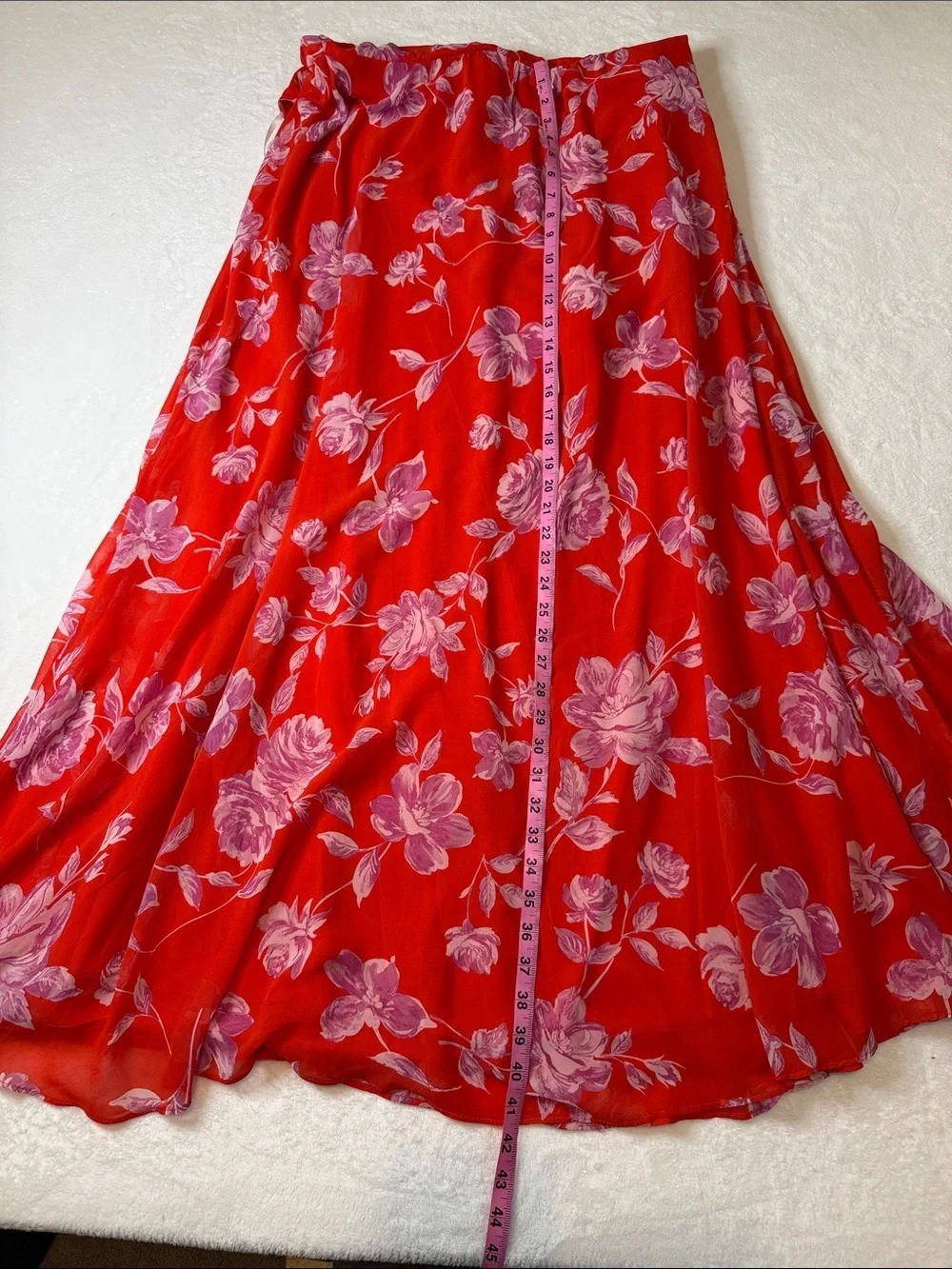 Premier Amour Bright Orange and Pink Floral Pattern Sundress